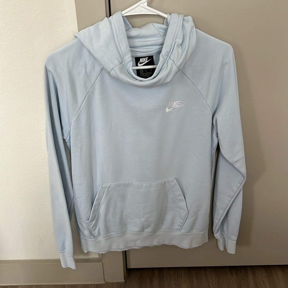 Light blue nike cowl neck hoodie